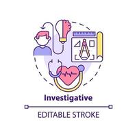 Investigative occupation concept icon. Work environment type abstract idea thin line illustration. Scientific research. Isolated outline drawing. vector