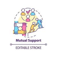 Mutual support concept icon. Employee happiness importance abstract idea thin line illustration. Team collaboration. Isolated outline drawing. vector