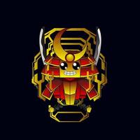 samurai head vector illustration for esport logo