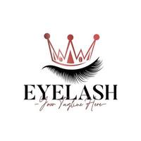 Eyelash feminine beauty queen logo template vector