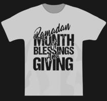 Ramadan month of blessing and giving tshirt design vector