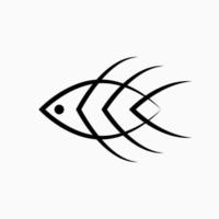 fish line icon. black and white. monochrome logo. for logo, icon and symbol vector