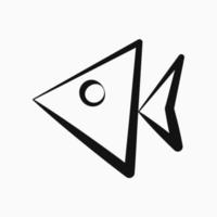 icono de pescado mínimo. icono de concepto de línea. para logotipo, icono y símbolo vector