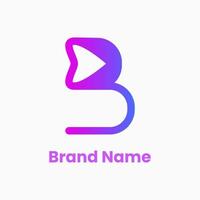 concepto de logo de letra b y amor. logotipo degradado, simple, moderno y de línea. morado y rosa. adecuado para logotipo, icono, símbolo y signo. como logotipo inicial, de moda o de belleza vector