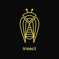 Insect Logo Concept. Yellow and Black. Logo, Icon, Symbol, Emblem, Mascot and Sign. Outline Icon. Line Logotype. Animal Logo