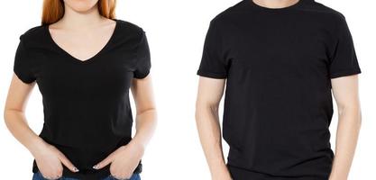 conjunto de camiseta de mujer y hombre fondo de primer plano foto