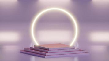 3D Rendering of product podium with circle light photo