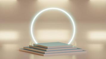 3D Rendering of product podium with circle light photo