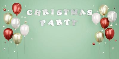 3D rendering concept of Christmas party background. 3D Rendering. 3D illustration. photo