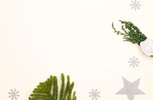 Christmas, new year background. Christmas composition. Gifts, Christmas tree, copy space.