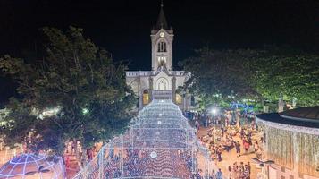 Itamogi, Minas Gerais, Brazil, DEC 2019 - Aerial view during traditional dance performance photo