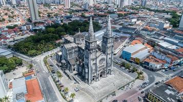 Fortaleza, Ceara, Brazil, OCT 2019 - Metropolitana Cathedral in Fortaleza. It took to complete the work forty years beginning in 1938 and was inaugurated in 1978. Brazilian church. photo