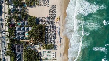 Aerial view of Praia do Futuro tropical beach. photo