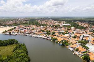 Preguica River seen from above near Barreirinhas, Lencois Maranhenses, Maranhao, Brazil. photo