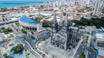 Fortaleza, Ceara, Brazil, OCT 2019 - Metropolitana Cathedral in Fortaleza. It took to complete the work forty years beginning in 1938 and was inaugurated in 1978. Brazilian church. photo