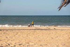 Cumbuco beach, famous place near Fortaleza, Ceara, Brazil. Cumbuco Beach full of kite surfers. Most popular places for kitesurfing in Brazil , the winds are good all over the year. photo