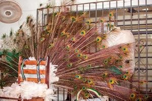 Backstage at the carnival. Warehouse with costumes used in the carnival party. Saved for next year. photo