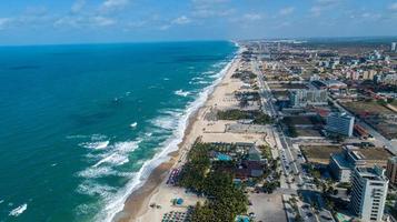 Aerial view of Praia do Futuro tropical beach. photo