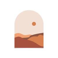 Abstract boho landscape vector