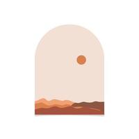 Abstract boho landscape vector