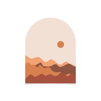 Abstract boho landscape vector