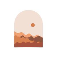 Abstract boho landscape vector