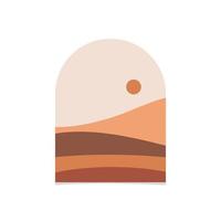 Abstract boho landscape vector