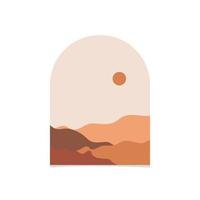 Abstract boho landscape vector