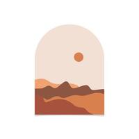 Abstract boho landscape vector