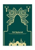 Muslim festival eid mubarak flyer vector