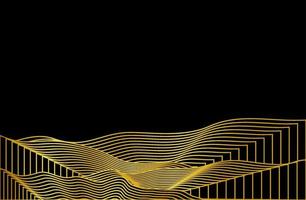 Mountain line art background, luxury gold wallpaper design for the cover, invitation background, packaging design, wall art, and print. vector
