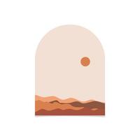 Abstract boho landscape vector