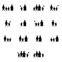 set of family silhouette avatar vector