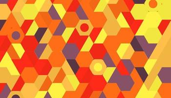 Vector background abstract pattern hexagon mix yellow orange