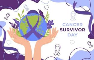 plantilla de fondo del día del sobreviviente de cáncer vector