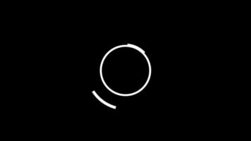 Animation des weißen Kreises auf schwarzem Hintergrund, flacher Stil video