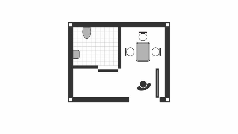 Top view of animation human walking into the toilet with facilities in restroom 7642023 Stock Video at Vecteezy