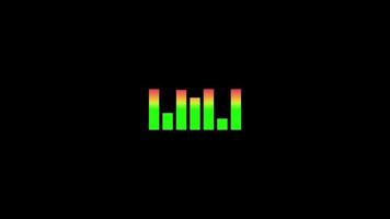 Animation of music equalizer with green bar graph on black background video