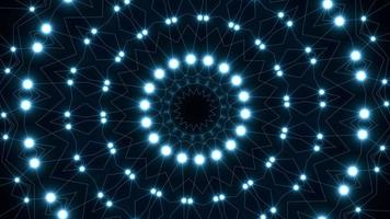 Abstract fireworks with blue light effect of small dot shape gathered. Video animated background.