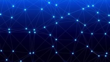 Abstract futuristic blue line with glowing dot. Molecules technology with polygonal shapes on dark blue background.Video animated background. video