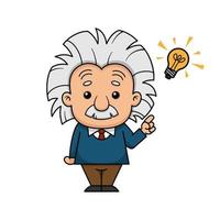Albert Einstein Cartoon Character Has Idea