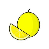 ilustración de color simple con forma de fruta de limón sobre fondo aislado vector