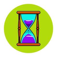 simple color illustration with hourglass shape on isolated background vector