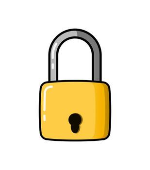 ilustración en color simple con forma de candado en el fondo aislado vector