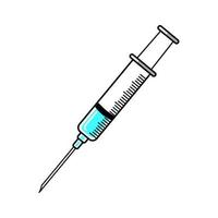 simple color illustration with wall syringe on isolated background vector