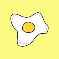 simple color illustration with omelet shape on isolated background vector