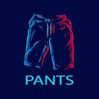 Pants short pant line art pop Art colorful design vector