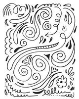 Hand drawn vector sketchy Doodle cartoon set of curls and swirls decorative elements for concept design