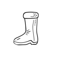 icono de línea de bota de goma. botas de lluvia wellington vector