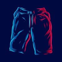 Pants short pant line art pop Art colorful design vector